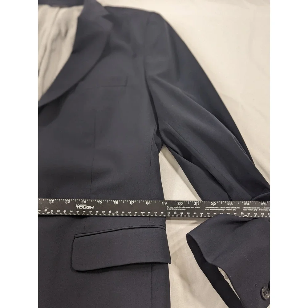 Banana Republic Sport Coat 42R Slim‎ Fit Cerruti Wool Navy Crosshatch Blazer